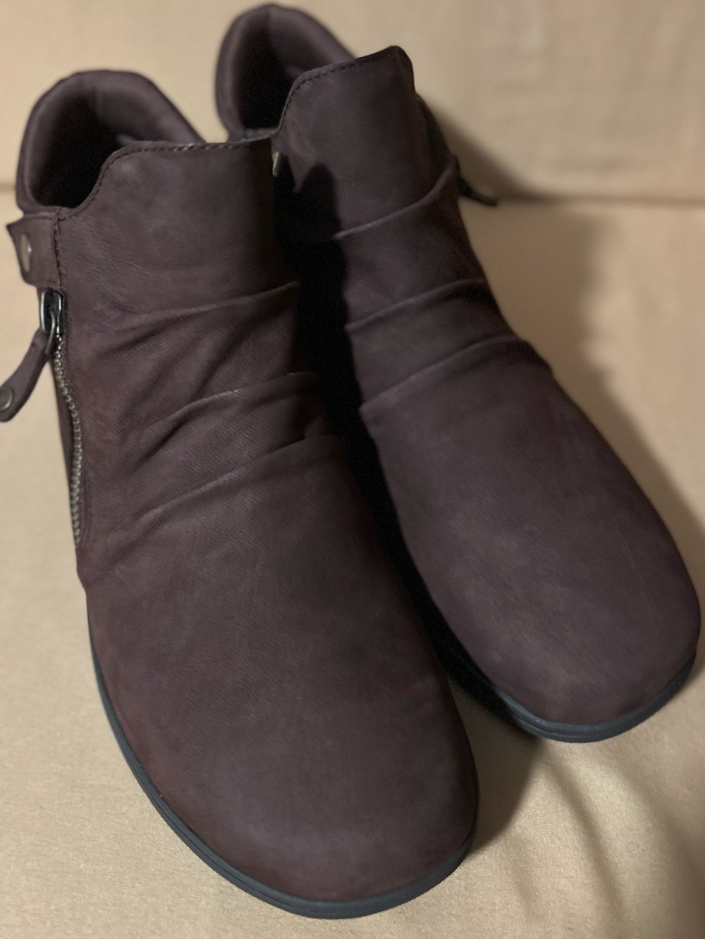 Rockport Women's Ankle Booties in Dark Brown Suede-Look